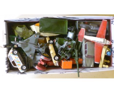 Twenty eight Dinky commercial, army and other vehicles, playworn (Est. plus 18% premium inc. VAT)