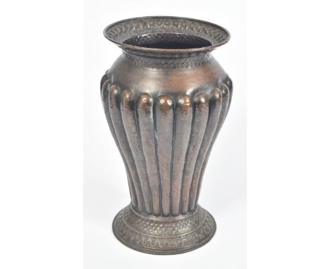 A 19th century Victorian Art &amp; Crafts copper stick stand / umbrella stand. The copper stand having a flared rim with gadr