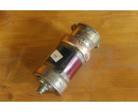 A Victorian copper ships lamp by Simpson &amp; Lawrence of Glasgow, marked to top Port and Starboard.  24 cm.  CONDITION REPO