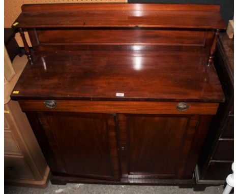 A 19th century mahogany Chiffonier of traditional form, 121 cm x 101 cm x 40.5 cm. CONDITION REPORT: Small burn marks to the 