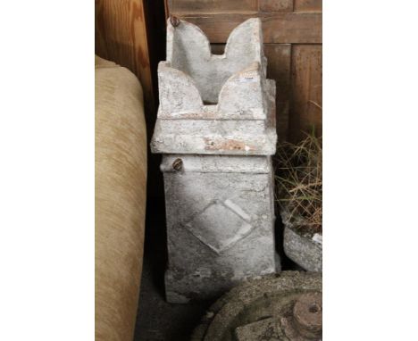 A white painted 19th century chimney pot of architectural form, 75 cm high. CONDITION REPORT: Some losses to paintwork exposi
