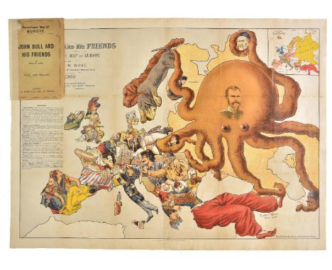 Europe. Rose (Fred W.), John Bull and his friends. A serio-comic map of Europe by Fred W. Rose. Author of "Angling in Trouble