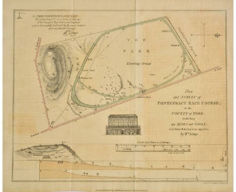 Racecourses. Kemp (William), Plan and survey of Pontefract race course in the county of York, Plan and survey of Egham race c