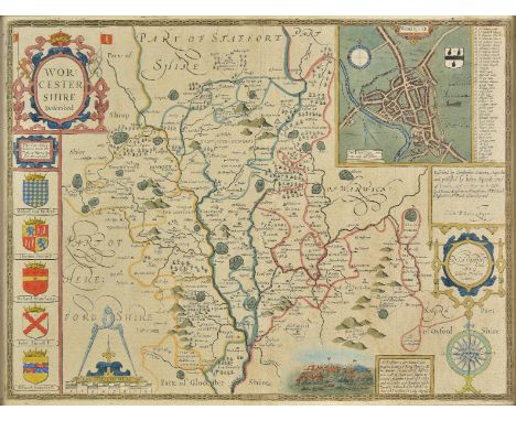 *Worcestershire. Speed (John), Worcestershire described, Thomas Bassett & Richard Chiswell, [1676], hand coloured engraved ma