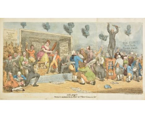 *Satirist. A collection of eighteen engravings, 1808 - 1812, etched, engraved and aquatint caricatures, six with contemporary