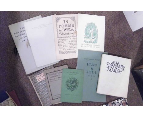 Whittington Press. The Diary of Edward Thomas 1 January-8 April 1917, Whittington Press, 1977,  wood-engravings by Hellmuth W