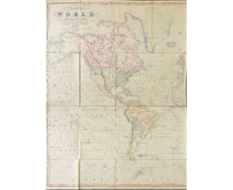 World. Teesdale (Henry), A New Chart of the World on Mercator's Projection, with the Tracks of the most Celebrated & Recent N