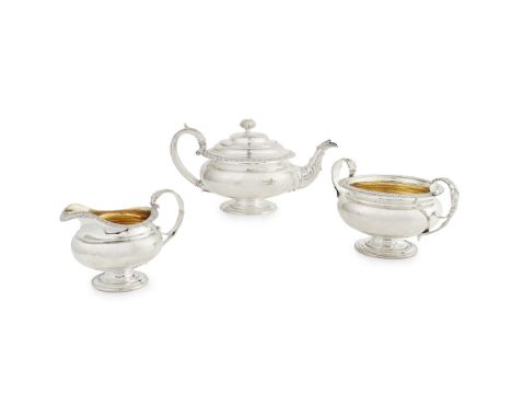 A composite Scottish George III three piece tea service    Probably James Howden, Edinburgh circa 1798, comprising of a teapo