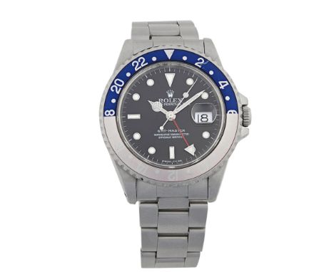 A gentleman's stainless steel wrist watch, Rolex&nbsp;  GMT Master, Ref 16700, stainless steel case with 'Pepsi' rotating bez