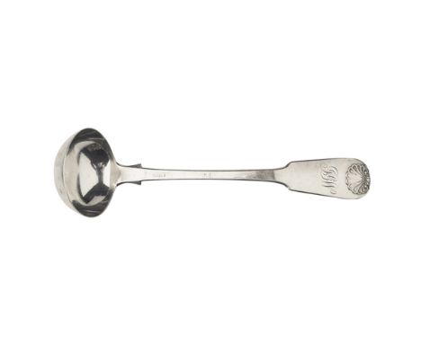 Dundee - A Scottish provincial toddy ladle    maker unknown, marked &amp;CS, pot of lilies thrice, of Fiddle and Shell patter
