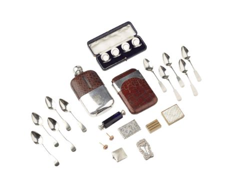 Glasgow - A set of ten teaspoons    James Lockhart Spencer, Glasgow 1827, of Fiddle pattern, pointed bowls, engraved initials