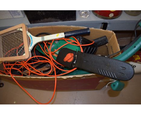 A Black & Decker electric 30cm chain saw GK1630T; a Performance pressure washer; another pressure washer; and other items.