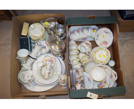 Miscellaneous teaware, to include: Picquot ware four piece tea set; Dutch 'Green Seas' tea cups and saucers; Mintons; Mintons