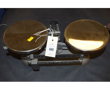 A set of Gallenkamp scales; a carriage lamp; and another. (3)