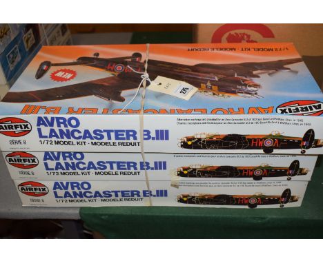 Airfix model constructor kits, Series 8, 1:72 scale: Avro Lancaster B.III, 08002 (x 3).