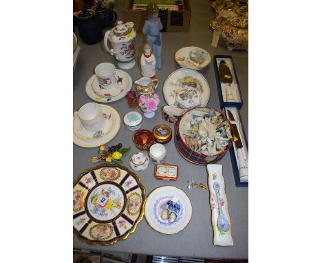 Miscellaneous teaware and household ceramics, to include: a Shelley childs teacup saucer and tea plate signed by Mabel Lucie 