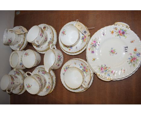 A Mintons 'Marlow' pattern part tea set, including: tea cups, saucers and tea plates, sugar bowl, cream jug and other items.