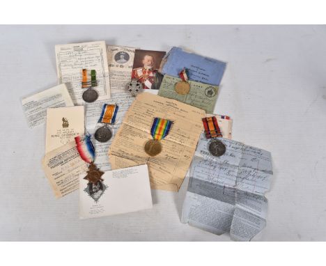 A BOERWAR AND WWI GROUP OF MEDALS, the QSA and KSA are both correctly named to 6622 PTE W HASTINGS Rifle Brigade, the 1914-15