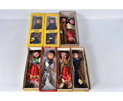 EIGHT BOXED PELHAM PUPPETS, 4 x SS Gypsy Girl and 4 x SS Sailor including one in the rarer lighter blue uniform, all appear c