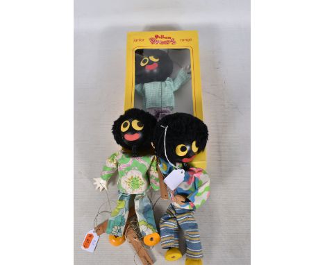 FOUR PELHAM GOLLY PUPPETS, three junior and one SS, all in different outfits, all appear complete and in fairly good conditio