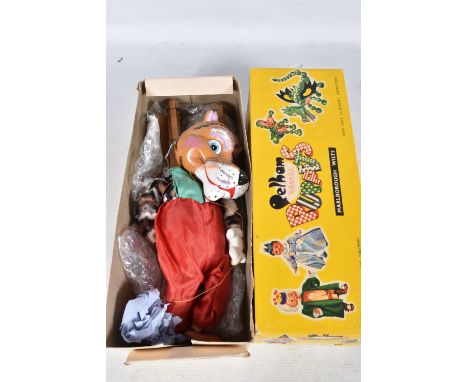 A BOXED PELHAM SL63 TIGER PUPPET, version with label to clothing, appears complete and in good condition with only minor mark