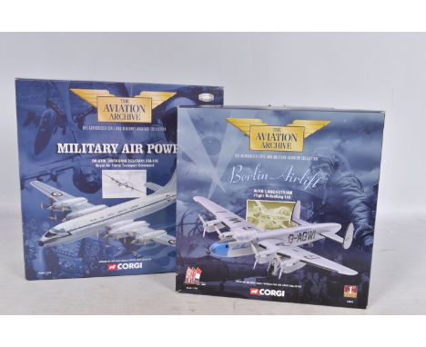 TWO BOXED CORGI AVIATION ARCHIVE 1:144 DIE-CAST MODEL MILITARY AIRCRAFTS, the first a Limited Edition Military Air Power Bris