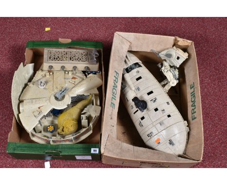 A SELECTION OF UNBOXED AND PLAYWORN STAR WARS VEHICLES AND SPACESHIP MODELS, to include a 1979 CPG Kenner Millennium Falcon, 