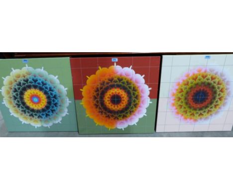 21ST CENTURY SCHOOL Three studies of mandalas. Mixed media 24' x 24'
