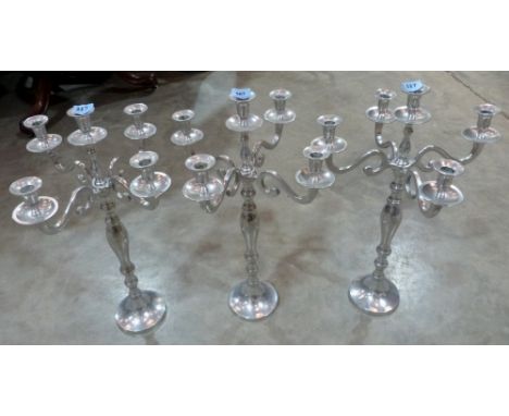 Three five light candelabra. 24½' high