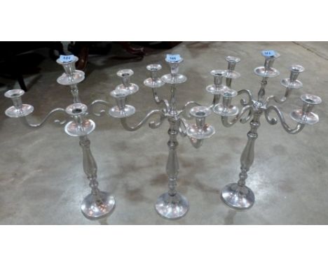 Three five light candelabra. 24½' high