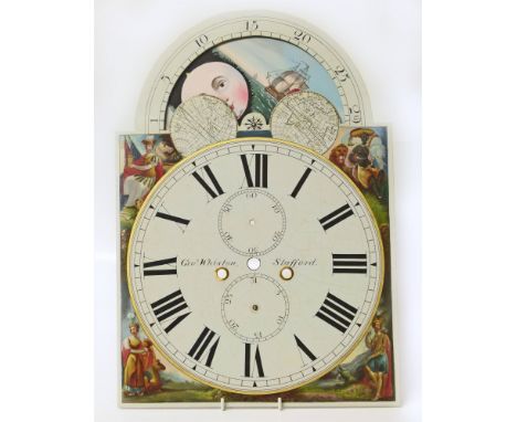 19th century enamel moon dial by Geo. Whiston, Stafford complete with painting receipt Condition reports are not available fo