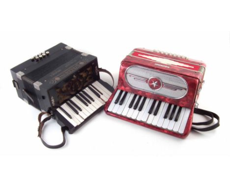 Bontempi Accordion, together with a Steldeni Italian Model steel bronze reed accordion. (2)