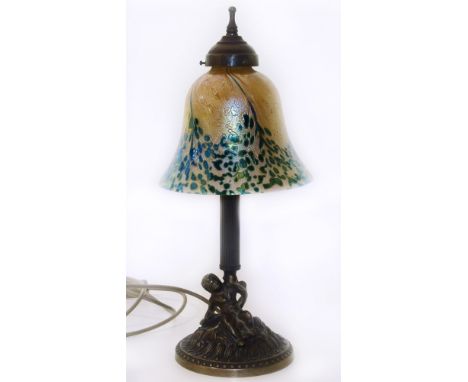 Modern table lamp with cherub base and opalescent shade Condition reports are not available for our Interiors sales.
