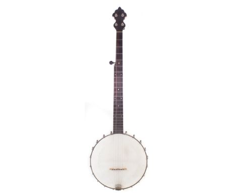 Weymann Keystone State five string banjo, serial number 10713, with Grover Tone Ring, 91.5cm longThere are shrinkage cracks t