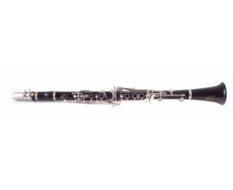 Boosey & Hawkes Regent 300 clarinet, serial number 510537, with hard case, 68cm long.