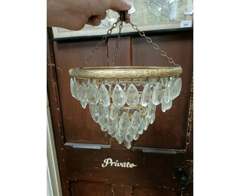 A chandelier with cut glass drops, 23 cm diameter