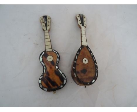 A miniature tortoiseshell lute & guitar