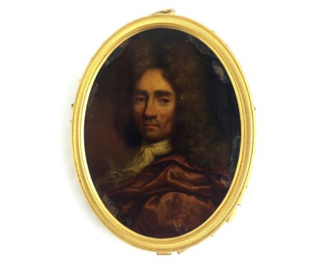 French School (17th century):
A portrait miniature of a gentleman, oil on copper, H 7.5 cm 