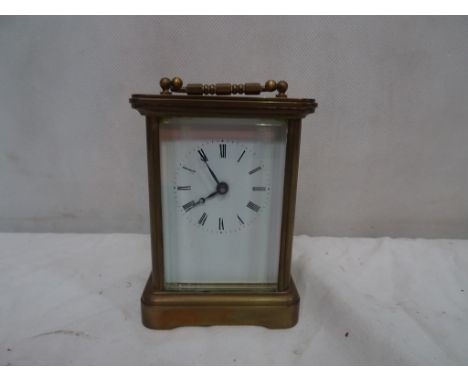 A brass carriage clock