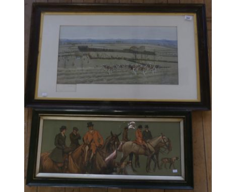 Cecil Alden - signed print, fox hunting scene, together with a further framed fox hunting print (2).