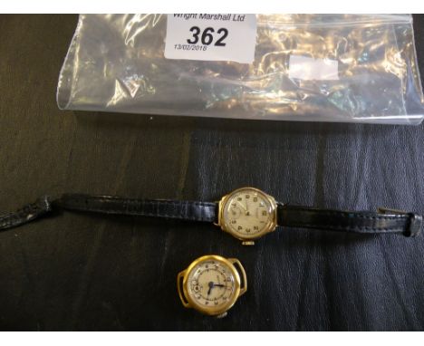 A ladies 9k gold manual wind Rotary wrist watch, together wiht another similar AF (2)