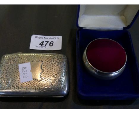 A mixed lot comprising Birmingham hallmarked silver cigarette case together with a cased Douglas Pell Birmingham hallmarked s