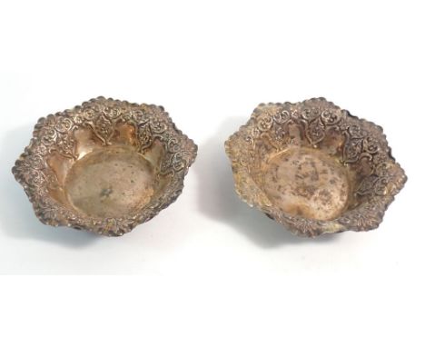 A pair of silver pierced and embossed bon bon dishes, Sheffield 1896, by Fenton Brothers, 11.5cm, 86g