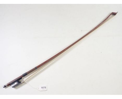 A cello or viola bow signed W V Leomar, 71cm total length