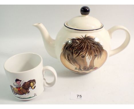 An Arthur Wood Pony teapot and a Thelwell mug 