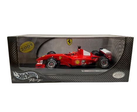 Hot Wheels Racing 1:18 scale diecast Michael Schumacher F2002 Ferrari Formula One car, in box