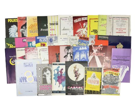 Over thirty theatre programmes 1940s and later including various London theatres - Apollo, Adelphi, Savoy, Drury Lane, Palace