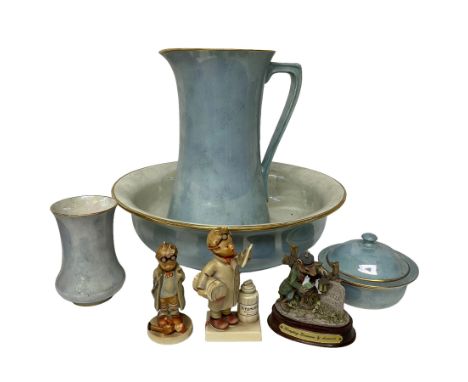 Two Goebel Hummel figures comprising The Little Pharmacist 322 and Doctor 127, Carlton Ware lustre wash jug and bowl set and 