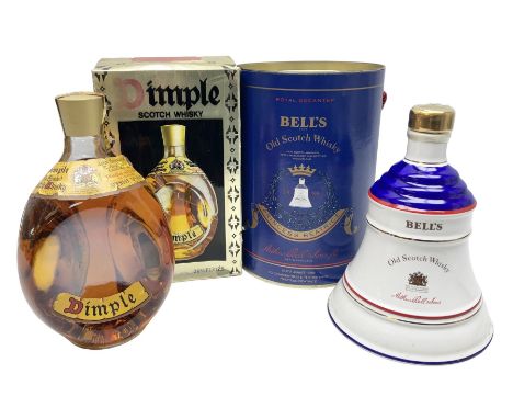 John Haig &amp; Co Dimple Scotch whisky, 26 2/3 fl oz, 70% proof, one bottle and Bells Princess Beatrice whisky in original b