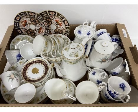 Two Royal Crown Derby Imari pattern plates, no 2451, with printed iron-red marks, Royal Albert Connoisseur pattern tea servic